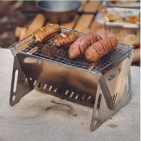 Portable Folding Stainless Steel BBQ Grill