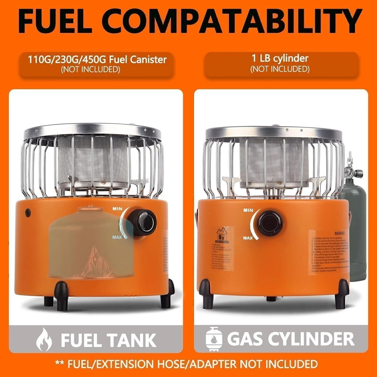 2-in-1 Portable Propane Heater Stove