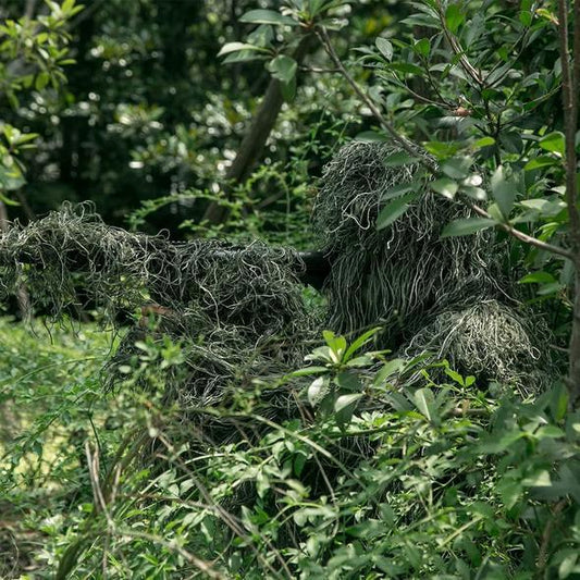 3D Camouflage Ghillie Suit Set with Jacket, Pants, Hood & Carry Bag 5-in-1