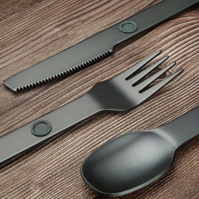 Magnetic Aluminum Camping Cutlery Set - 3PCS
