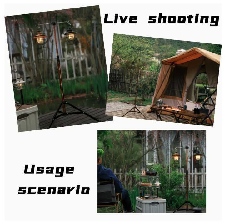 Portable Telescopic Camping Light Stand with Adjustable Tripod