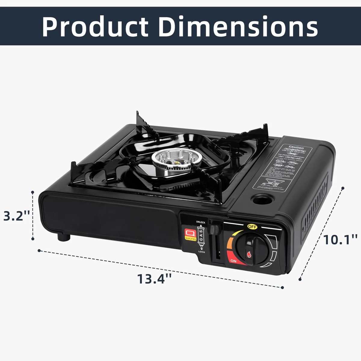 Portable Camping Stove — Dual Fuel with Case & 26in Propane Regulator Hose