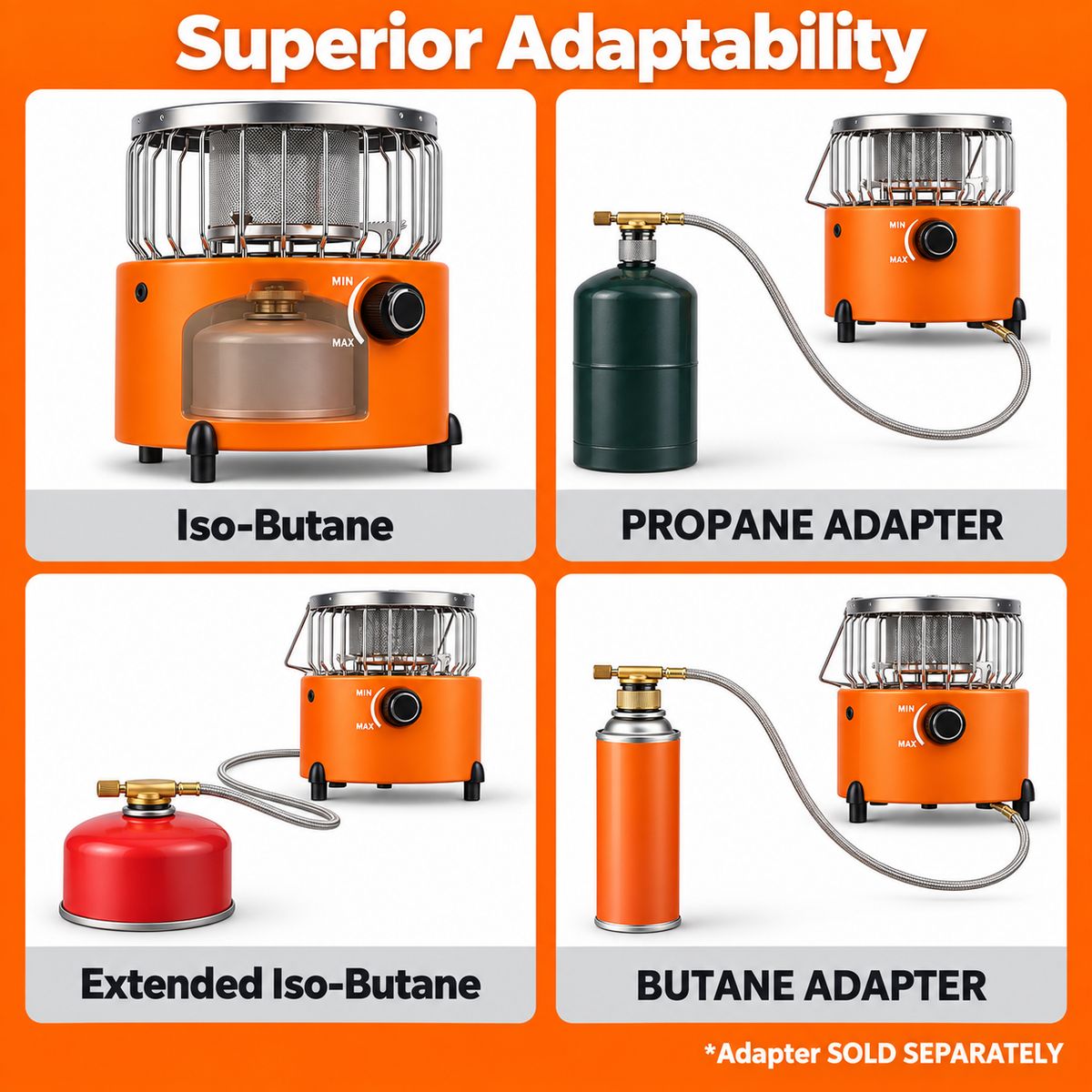 2-in-1 Portable Propane Heater Stove