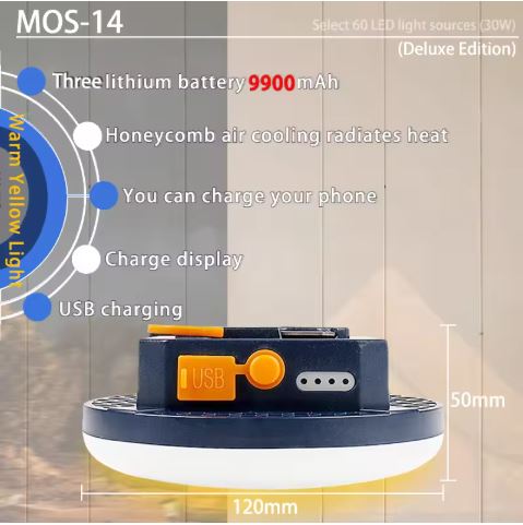9900MAH LED Rechargeable Camping Light