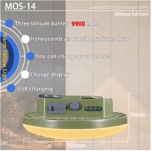 9900MAH LED Rechargeable Camping Light