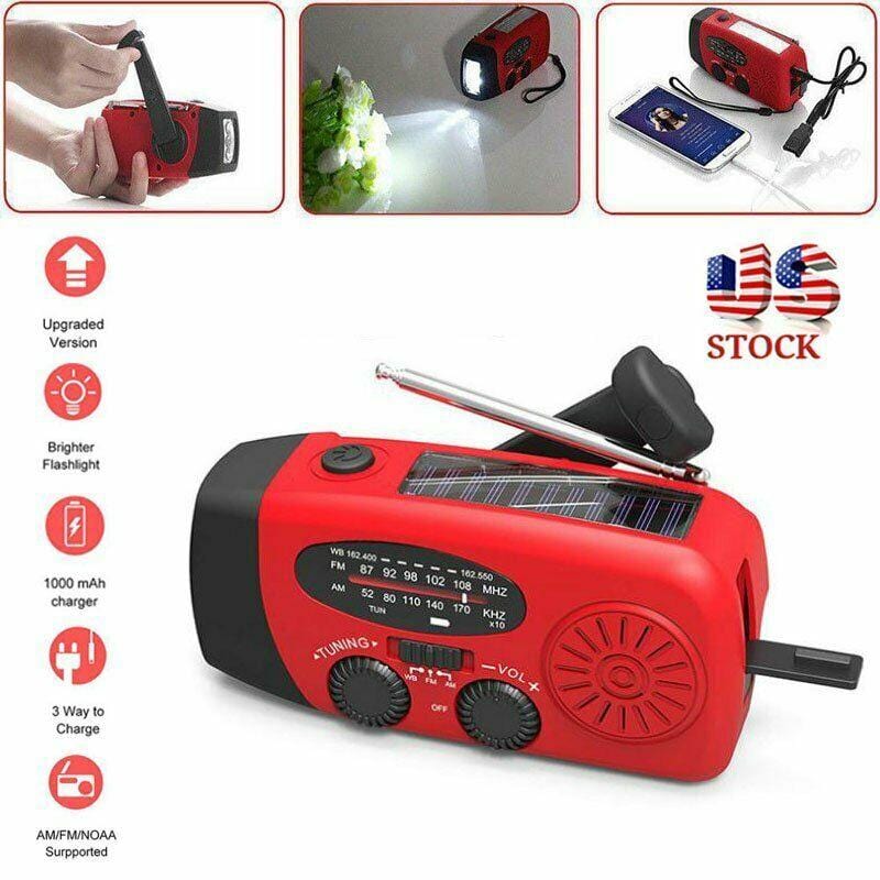 Emergency Solar Hand Crank Weather Radio with Flash Light