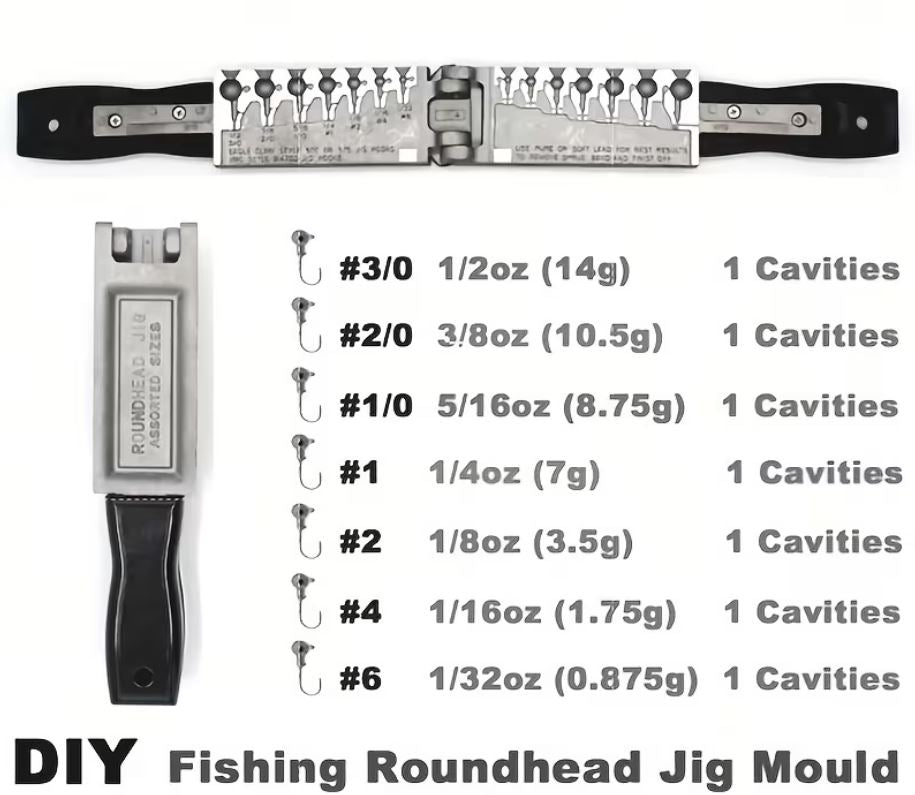 Fishing Roundhead Jig Mould - 7 Cavity