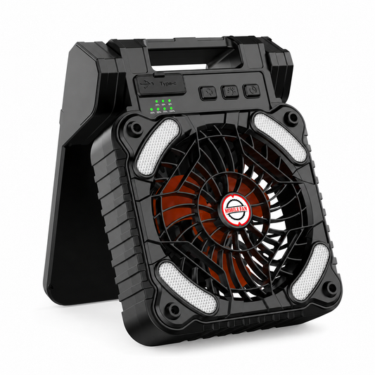 Portable Camping Battery Fan with Solar Panel