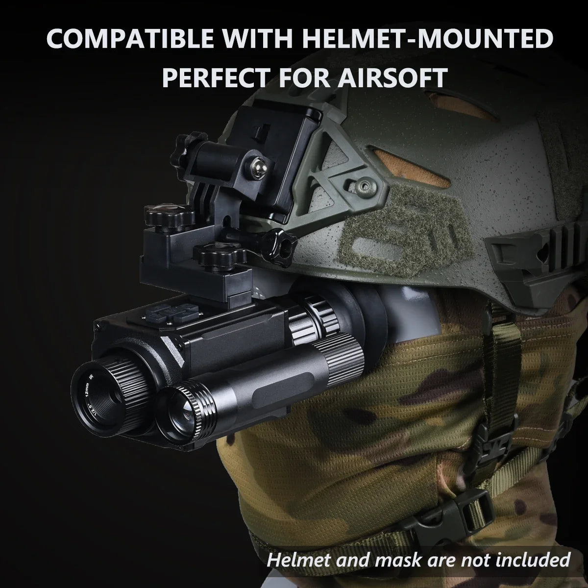 Stealth Night Ops NK006 Helmet-Mount Night Vision Monocular - 1080P Infrared 5x Zoom
