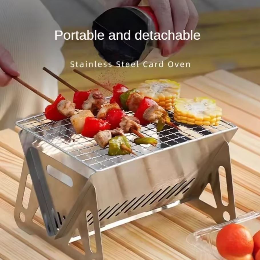 Portable Folding Stainless Steel BBQ Grill