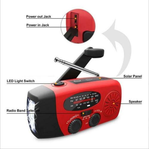 Emergency Solar Hand Crank Weather Radio with Flash Light