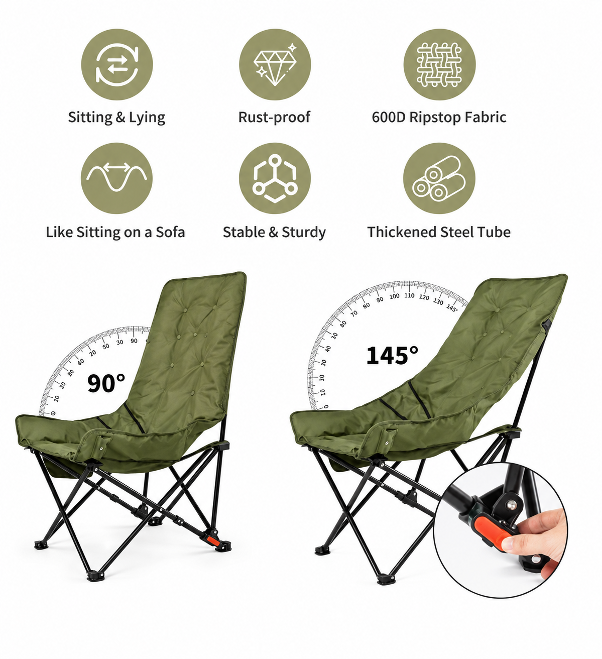 High Back Moon Camping Chair