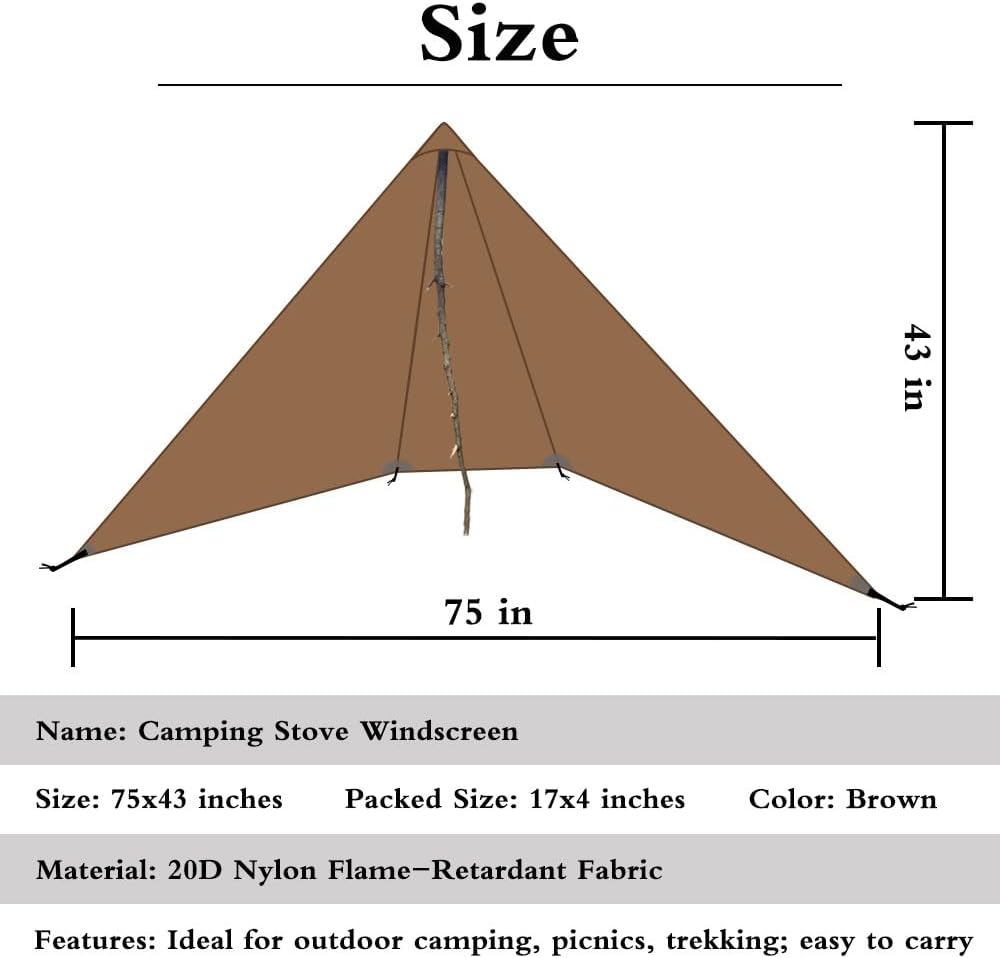Lightweight Camping Stove Windscreen - Foldable Flame Retardant Windbreaker