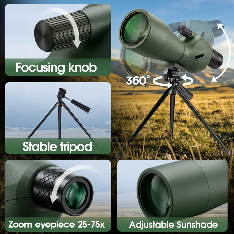 25-75x60 Spotting Scope with Tripod & Smartphone Adapter