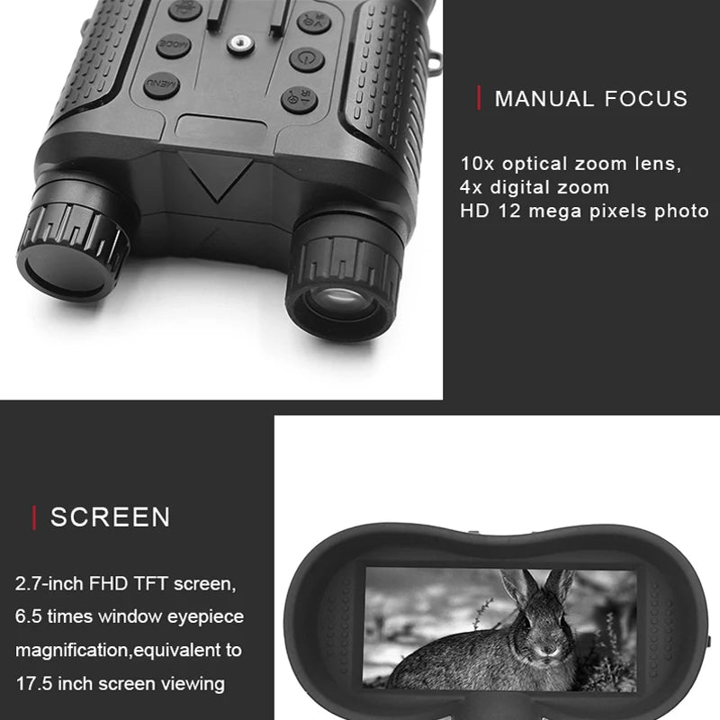 Stealth Night Ops NV8160 Helmet-Mount Night Vision Binoculars - 8x Digital Zoom