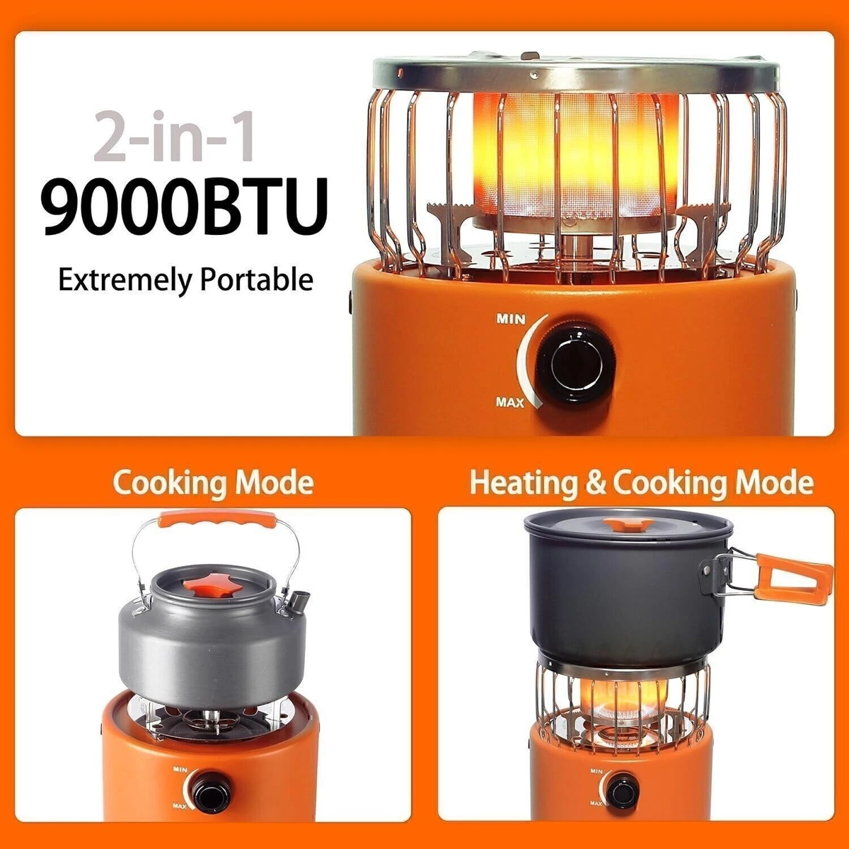 2-in-1 Portable Propane Heater Stove
