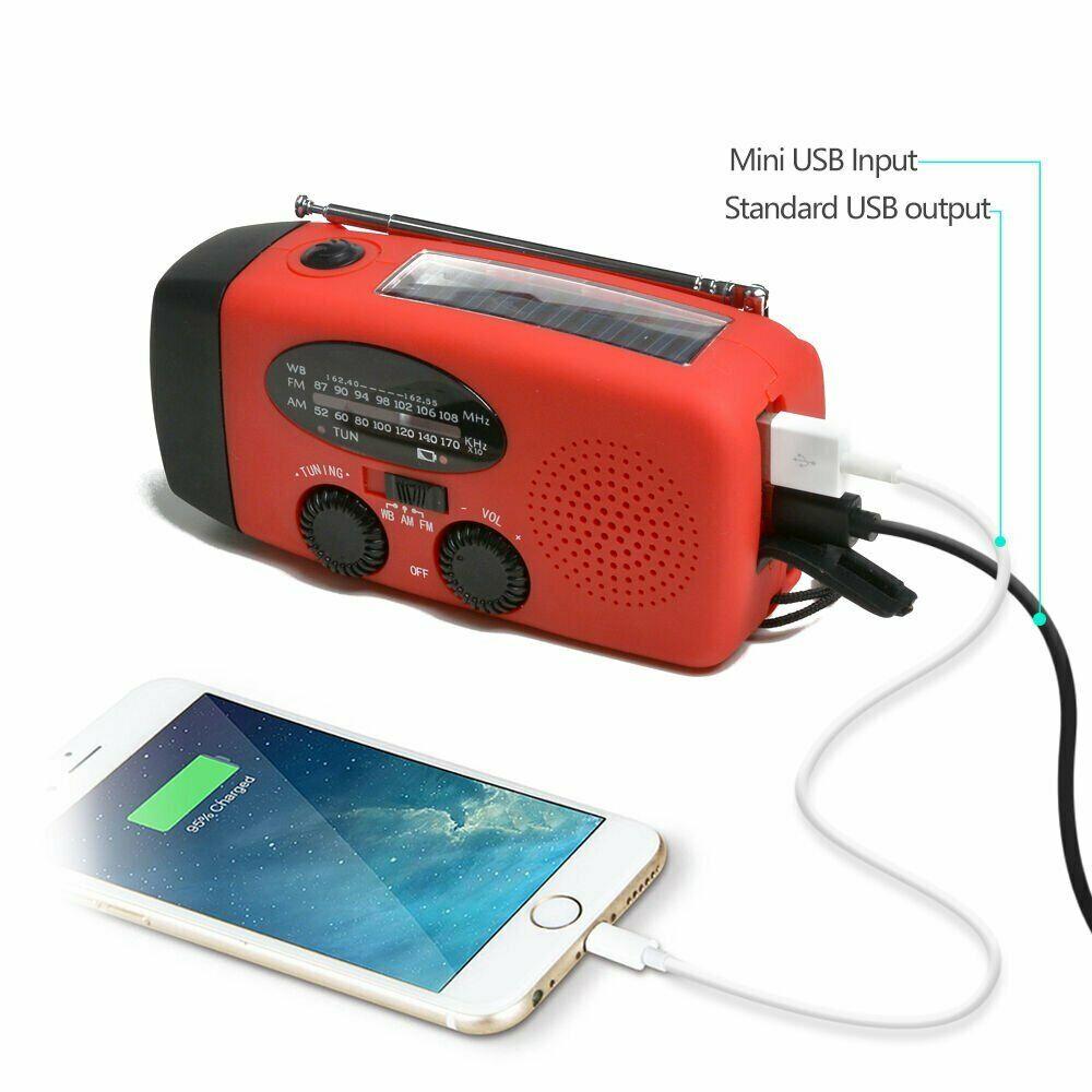 Emergency Solar Hand Crank Weather Radio with Flash Light