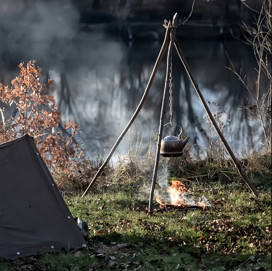 Portable Stainless Steel Camping Tripod for Hanging Pots – Outdoor Campfire Cooking Stand for BBQ & Hiking