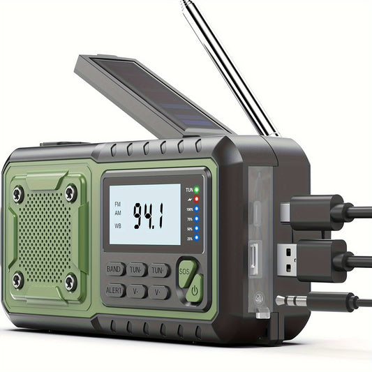 Emergency Hand-Crank Solar Weather Radio