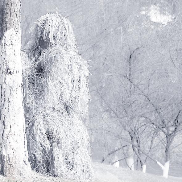 3D Camouflage Ghillie Suit Set with Jacket, Pants, Hood & Carry Bag 5-in-1