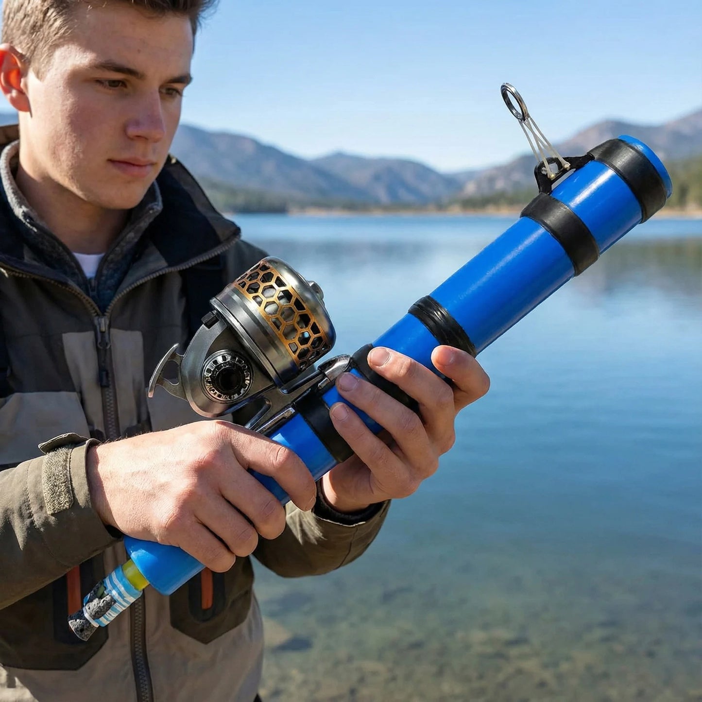 Compact Fishing Casting Rod - Extendable Portable Bait Caster