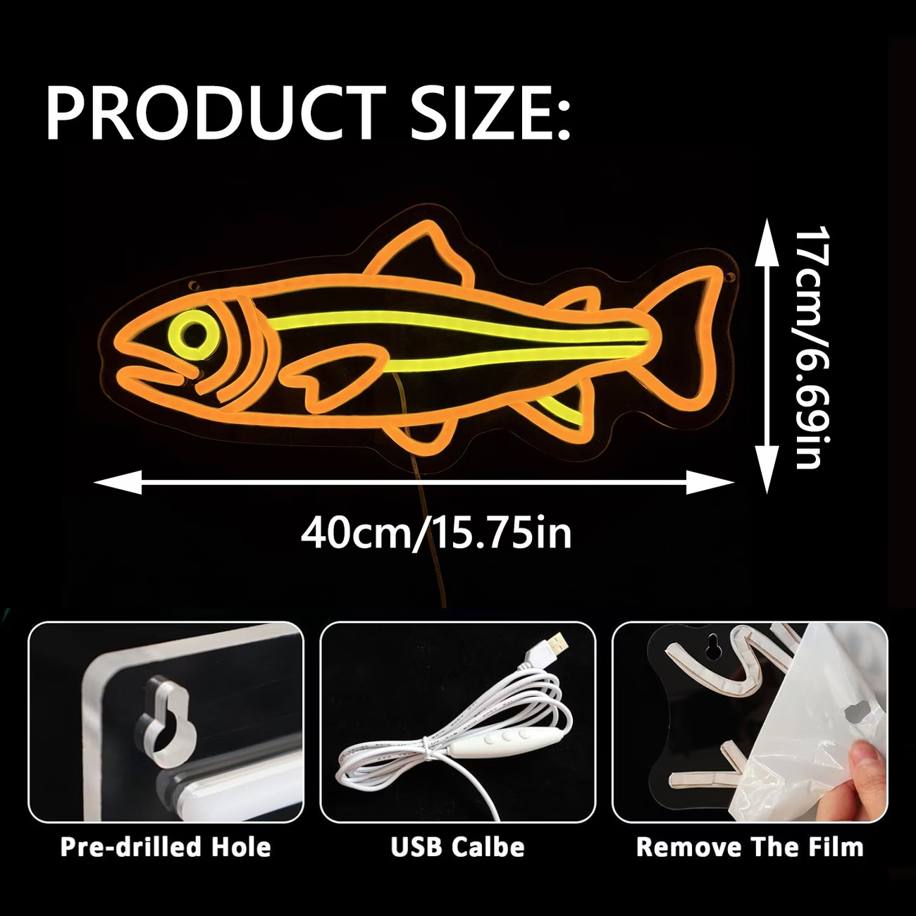 Salmon Fish LED Neon Sign