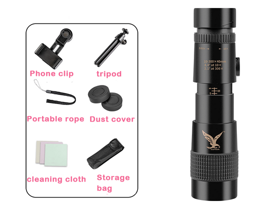 4K 10-300X40mm Super Telephoto Zoom Monocular Nanotechnology Super Telescope