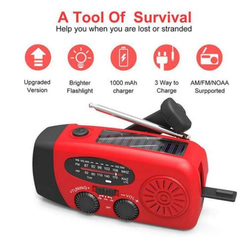 Emergency Solar Hand Crank Weather Radio with Flash Light