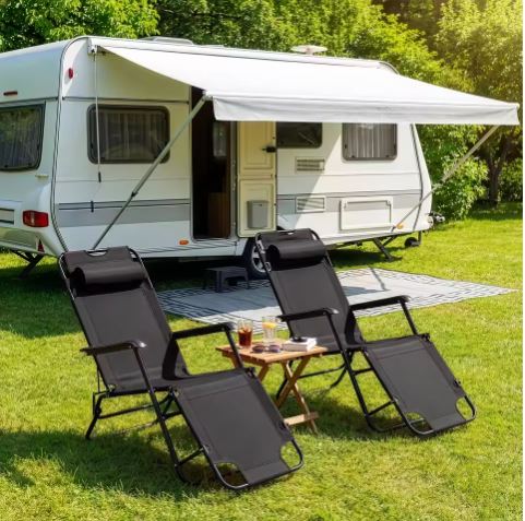 Portable 2-in-1 Reclining Camp Chair Bed