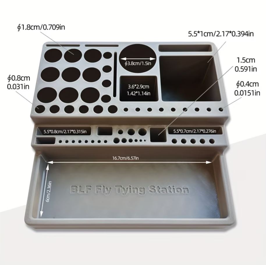 360° Rotating Fly Tying Station Organizer Box