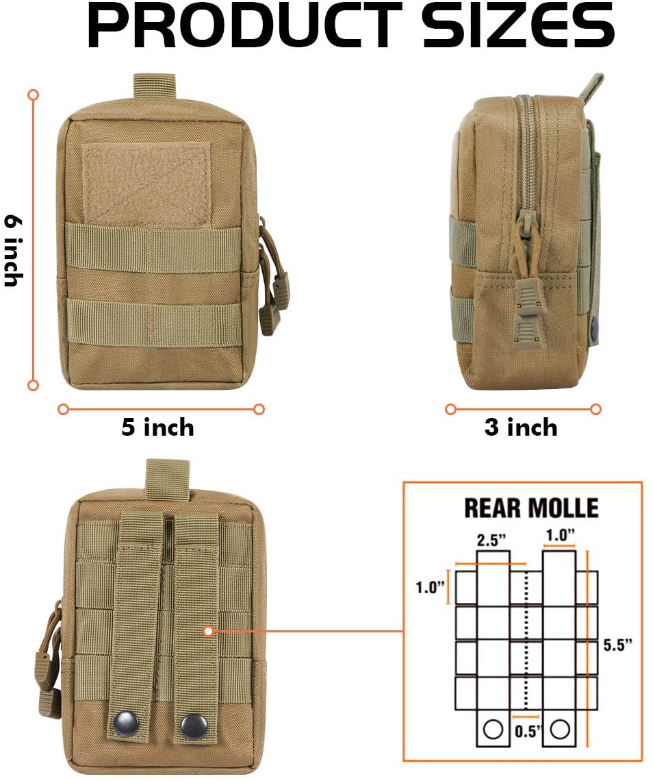 Tactical MOLLE Utility Pouch Set (4-Pack)