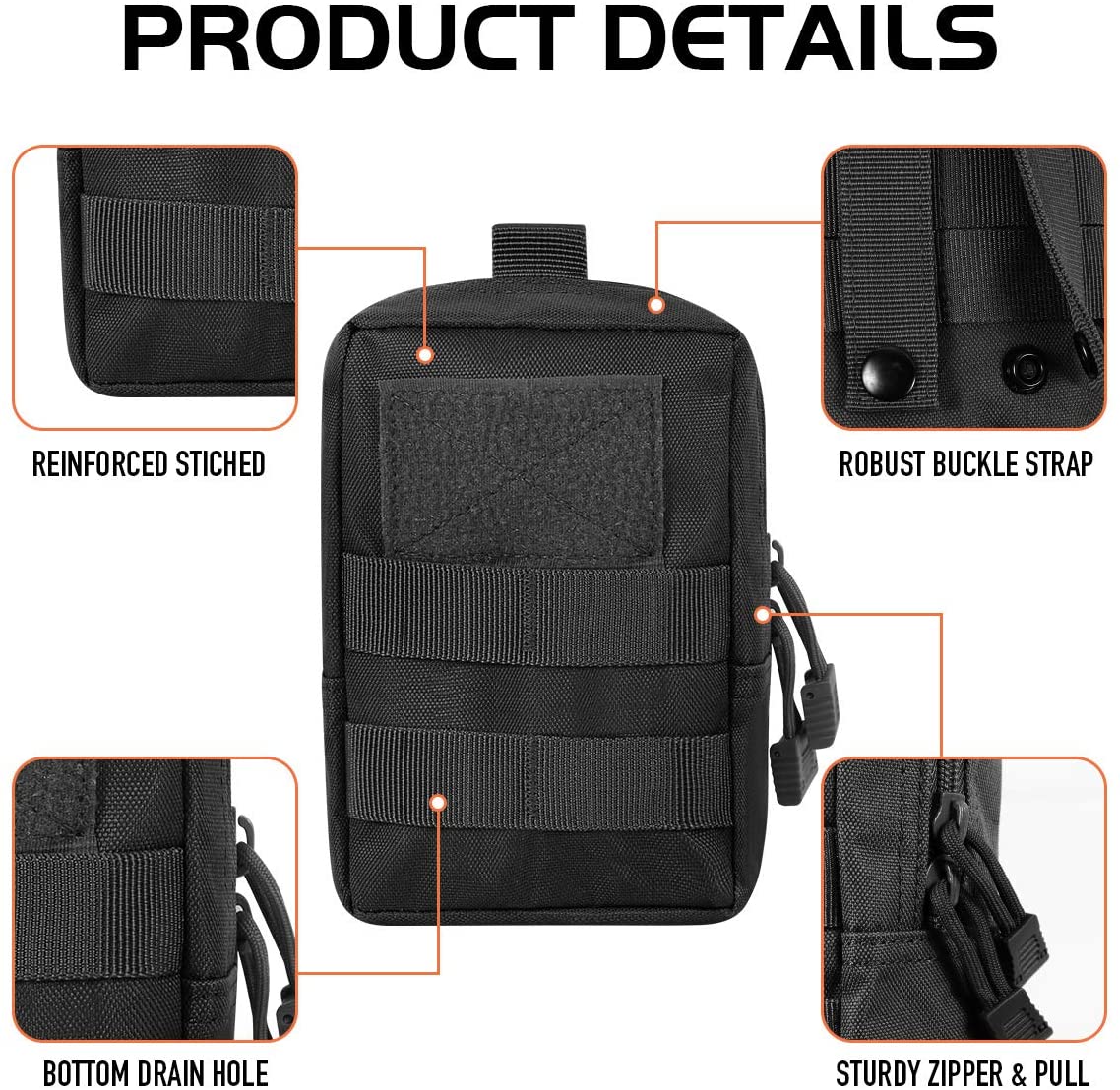Tactical MOLLE Utility Pouch Set (4-Pack)