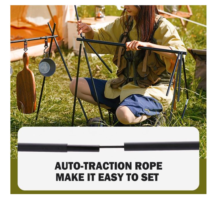 Foldable Tripod Camping Hanging Rack
