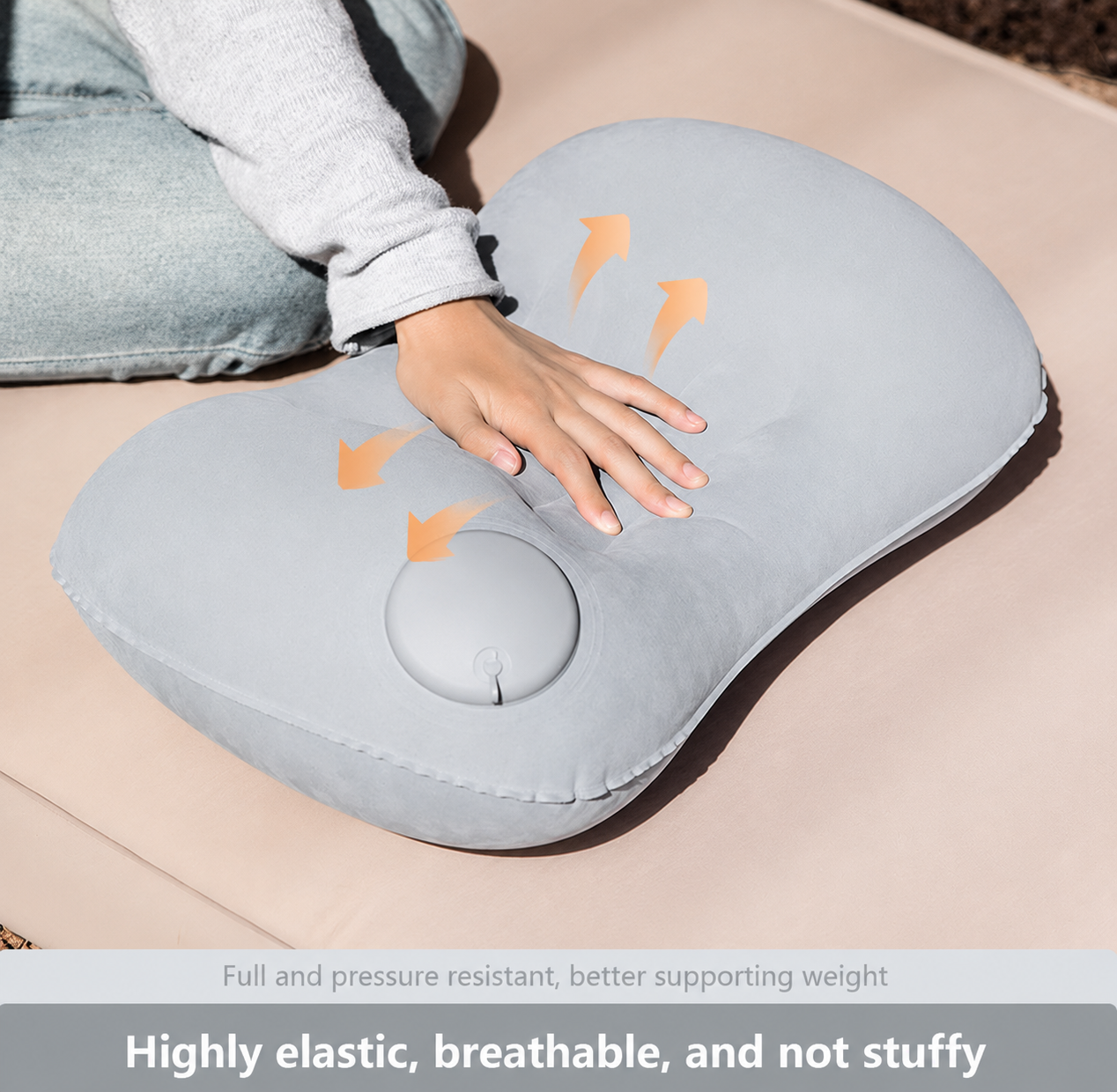 Camping Inflatable Pillow with Built-in Air Pump