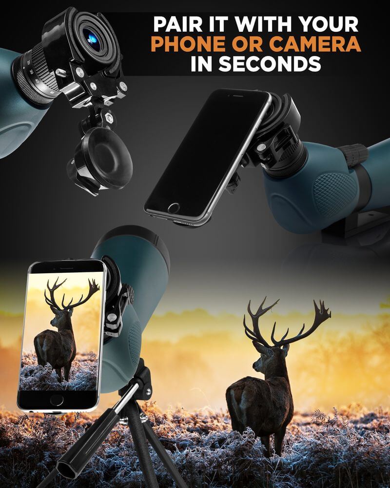 Stealth Night Ops-  HD Spotting Scope 20-60x80mm + Tripod