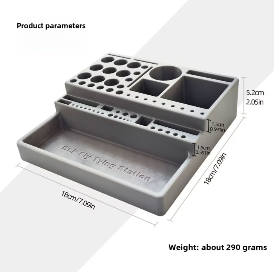 360° Rotating Fly Tying Station Organizer Box