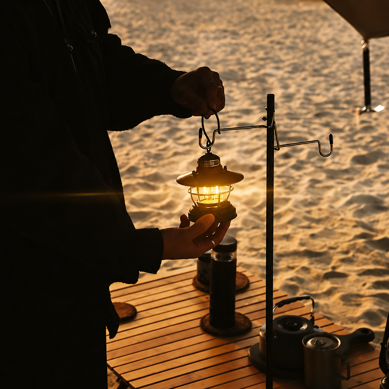 Portable Camping Lantern Hanger Stand