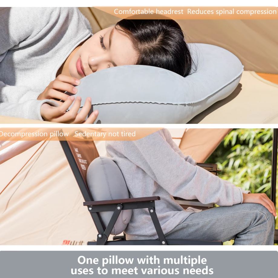 Camping Inflatable Pillow with Built-in Air Pump