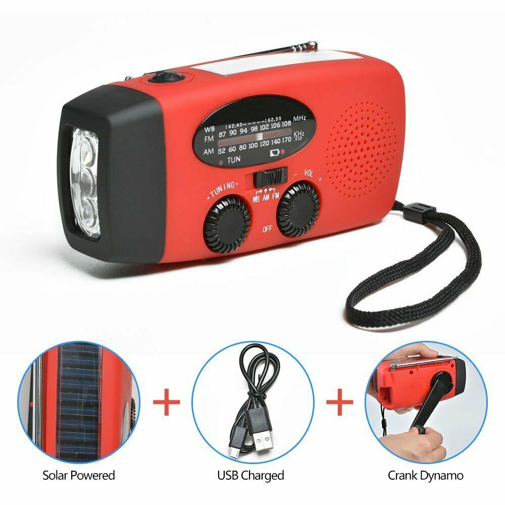 Emergency Solar Hand Crank Weather Radio with Flash Light