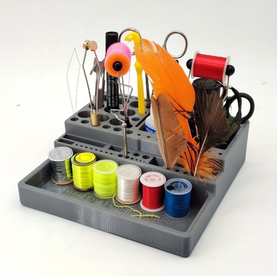 360° Rotating Fly Tying Station Organizer Box