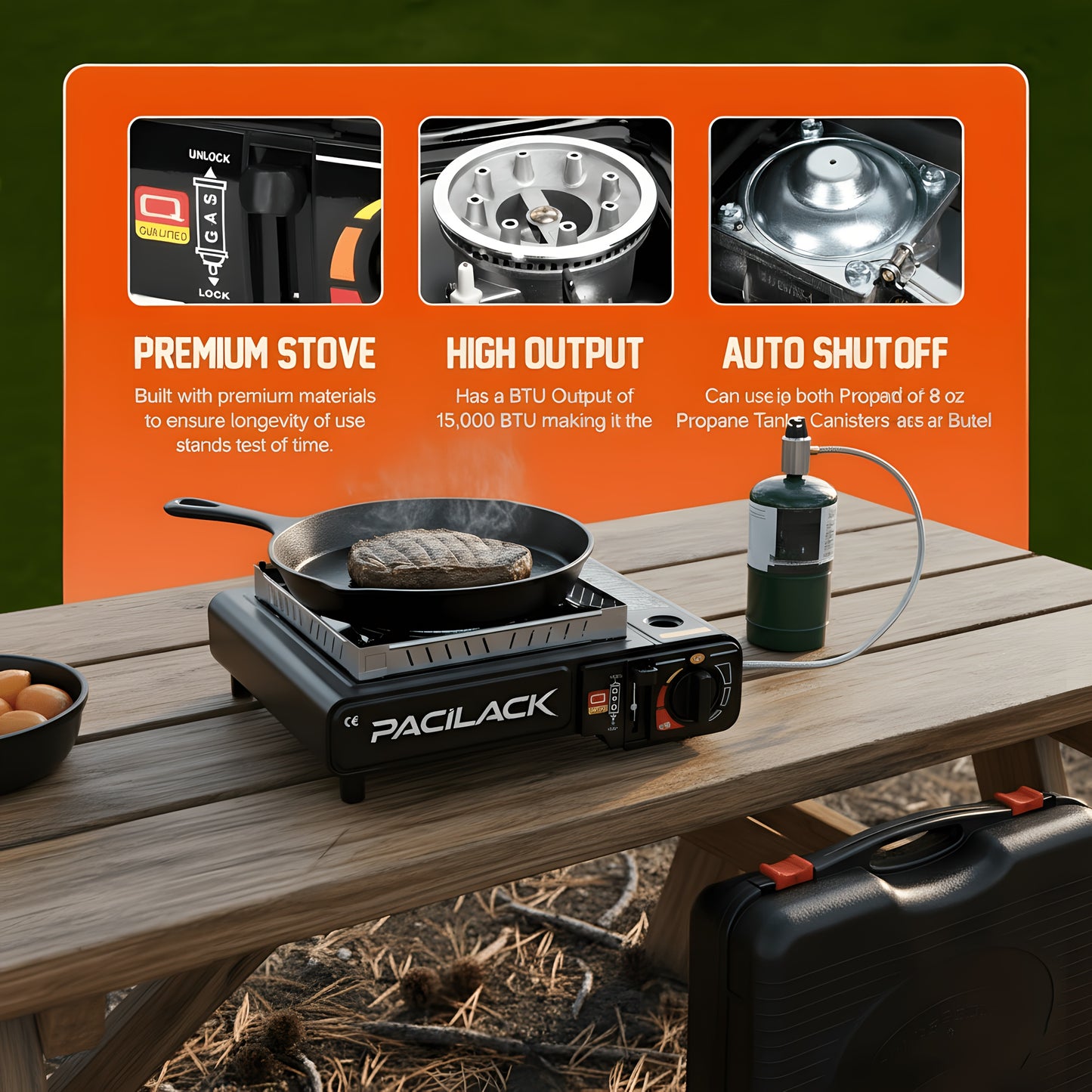 Compact Camping Cooker — Propane & Butane Stove with Carrying Case