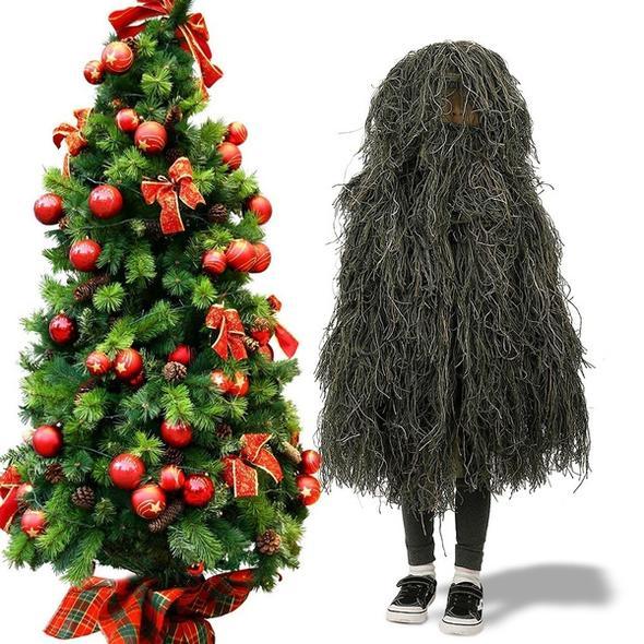 3D Camouflage Ghillie Suit Set with Jacket, Pants, Hood & Carry Bag 5-in-1
