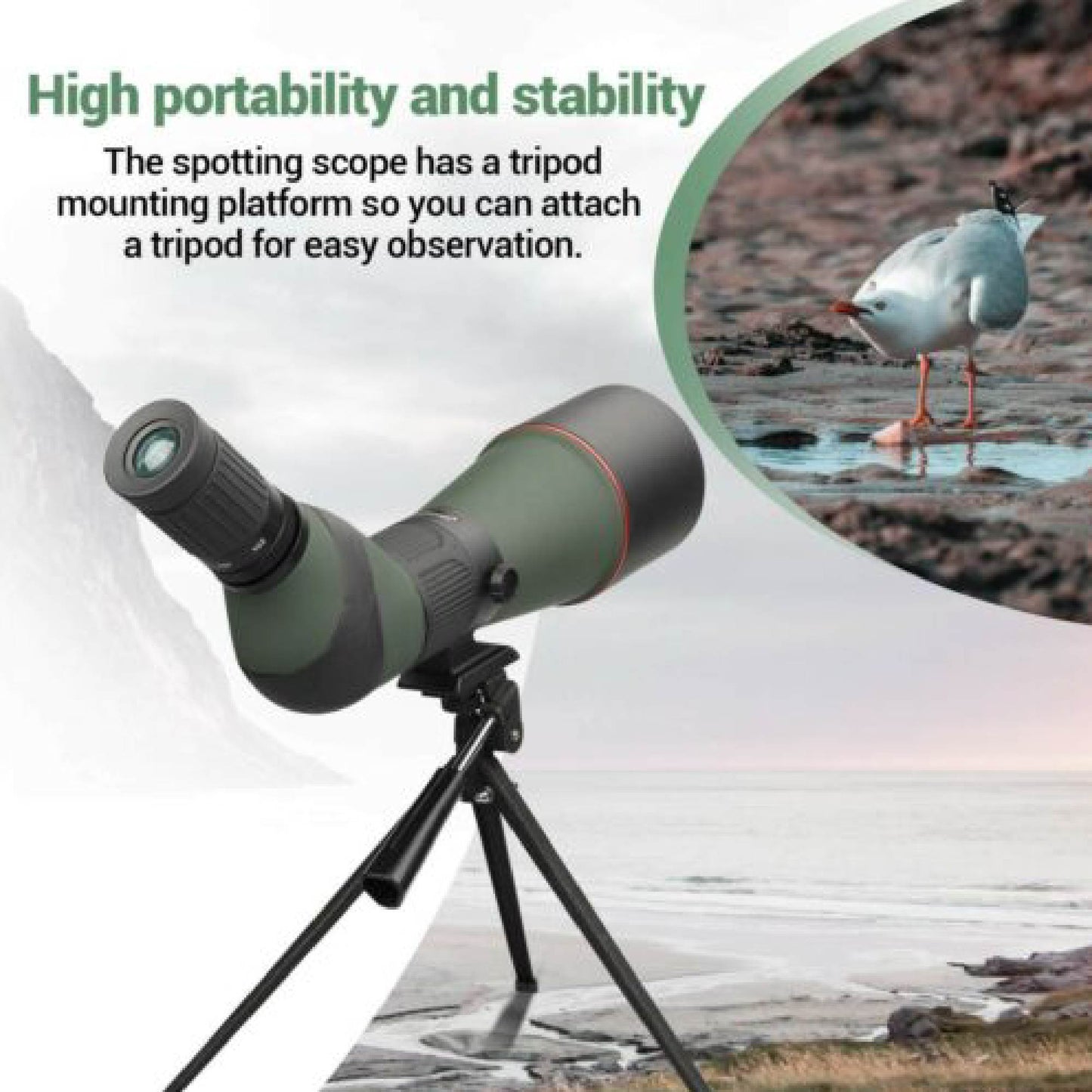 Stealth Night Ops-  HD Spotting Scope 20-60x80mm + Tripod
