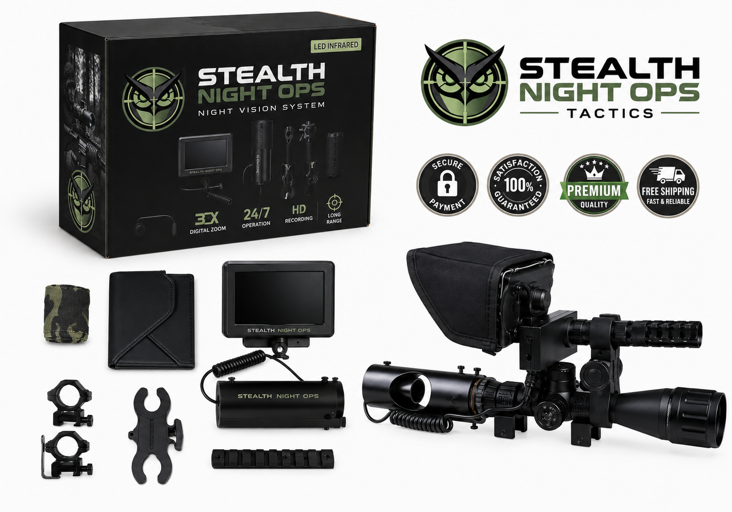 2ND GEN STEALTH NIGHT OPS™ TF2 - DIGITAL NIGHT VISION IR OPTICS W/ HD VIDEO RECORDING
