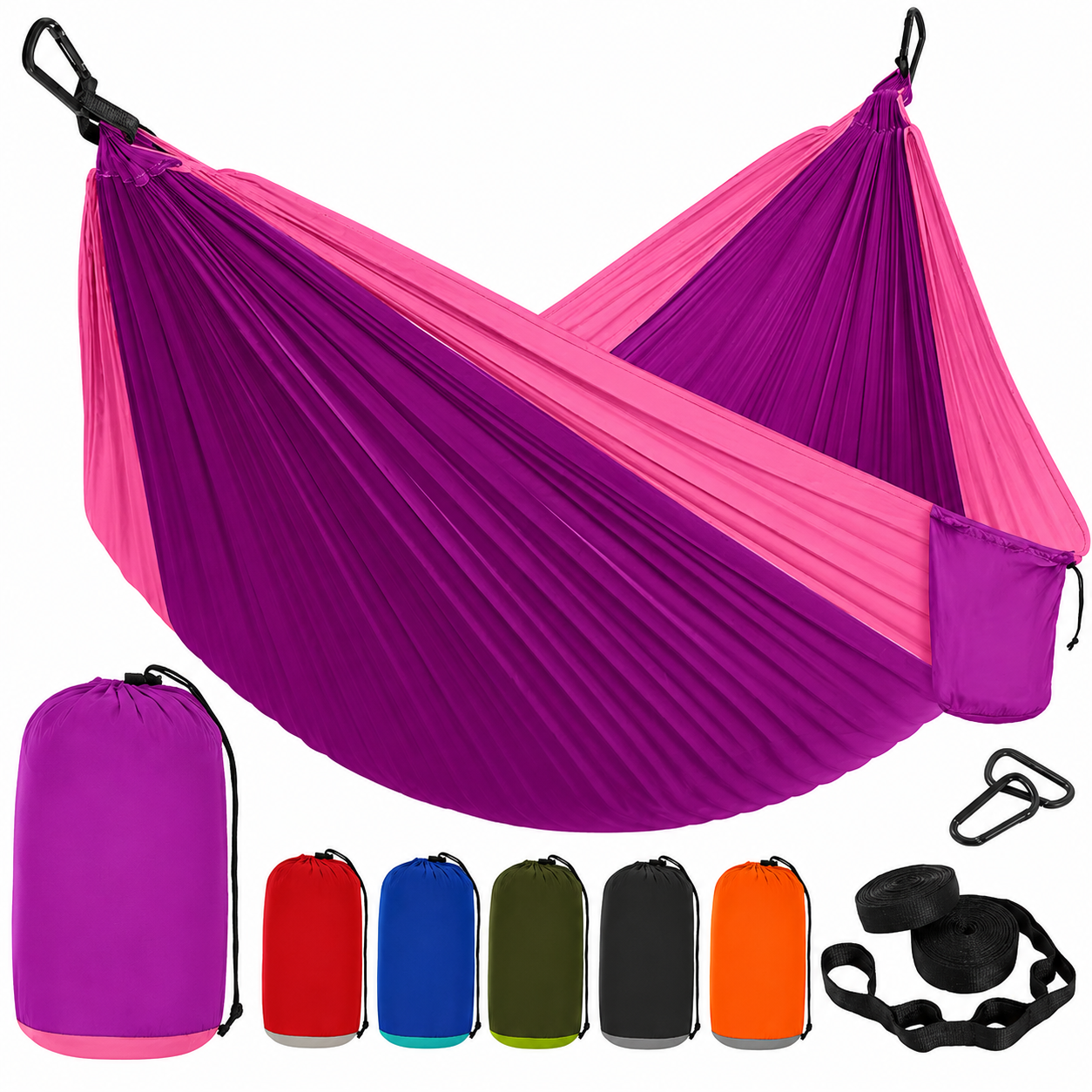 Durable Camping Hammock with Heavy-Duty Tree Straps