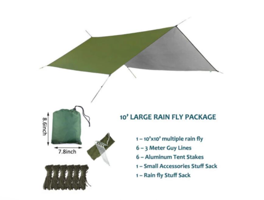 Camping Hammock Kit with Mosquito Net, Underquilt & Rainfly