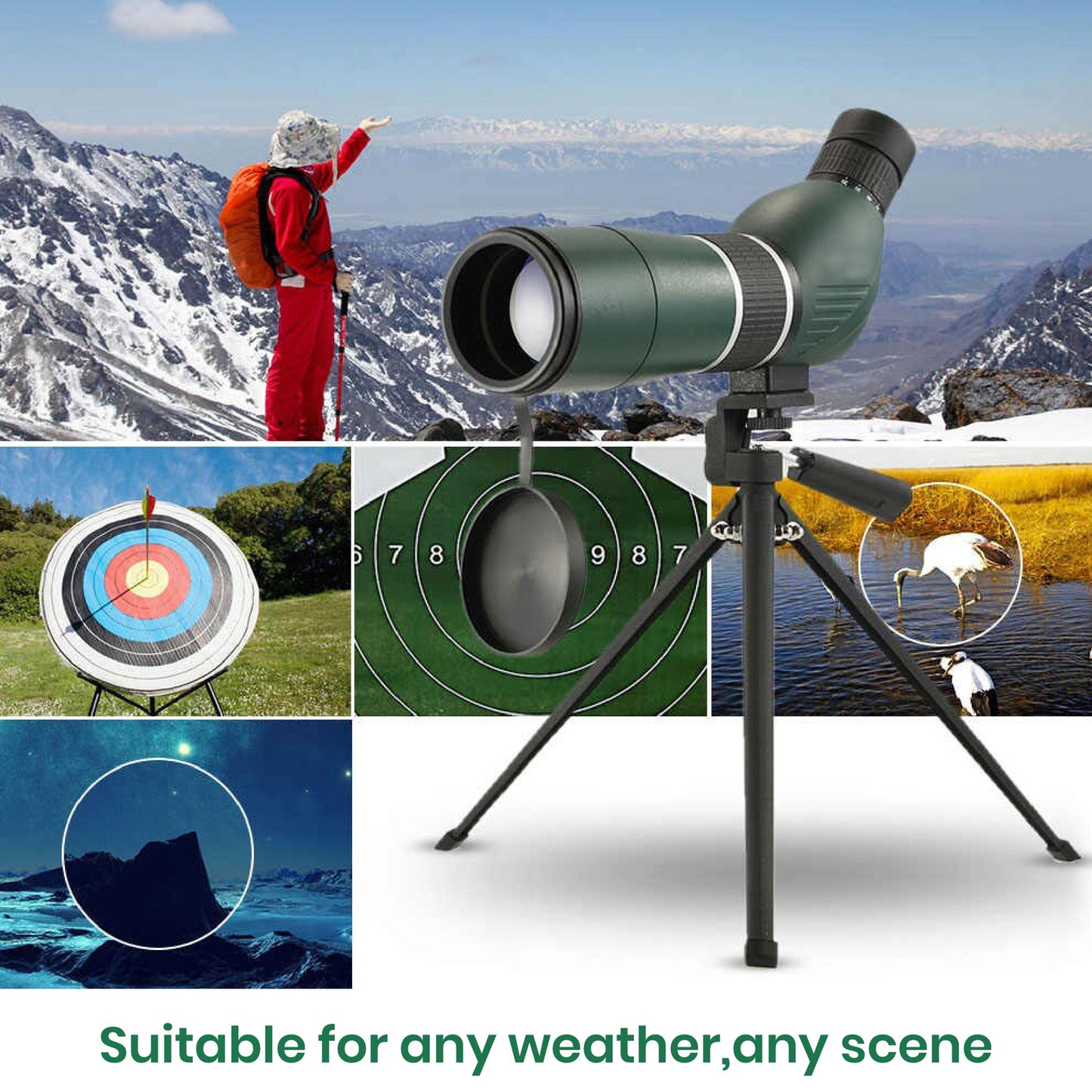 Stealth Night Ops-  HD Spotting Scope 20-60x80mm + Tripod