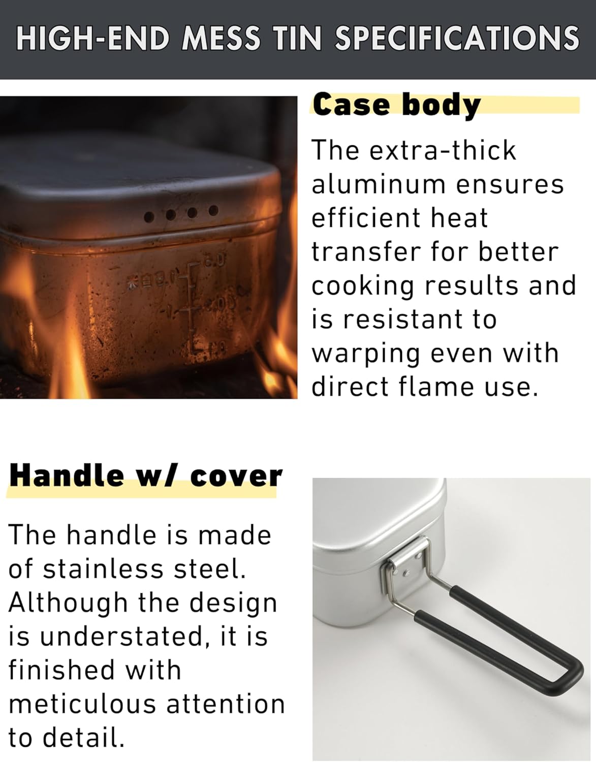 Mess Tin Aluminum Camping Cookware