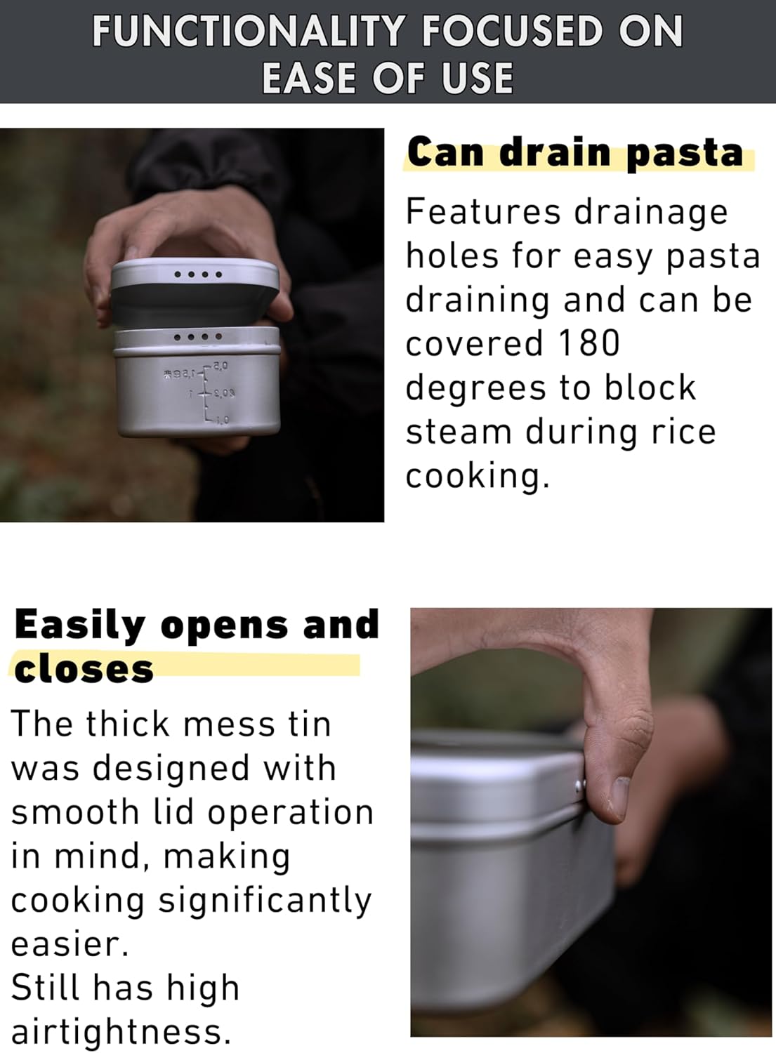 Mess Tin Aluminum Camping Cookware