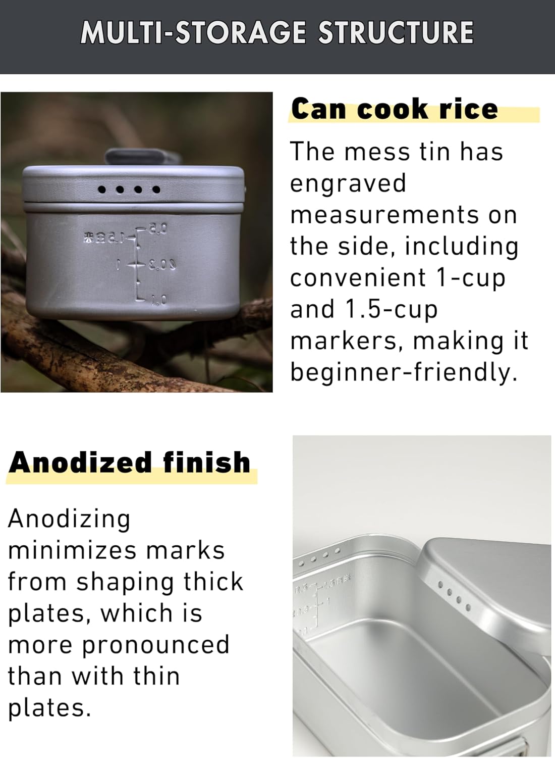 Mess Tin Aluminum Camping Cookware